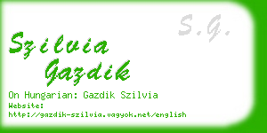 szilvia gazdik business card